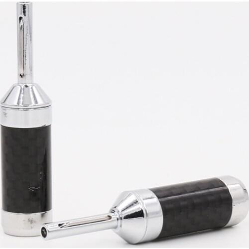 VB004 High Quality Carbon Fiber Rhodium Plated Banana Plug Audio HIFI Speaker Cable Plug