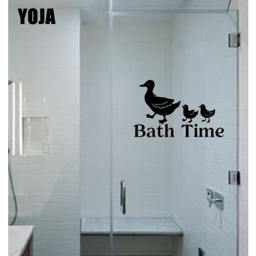 YOJA 18x28.4CM Bathroom Shower Glass Duck Decal Decoration Home Wall Sticker G2-0327
