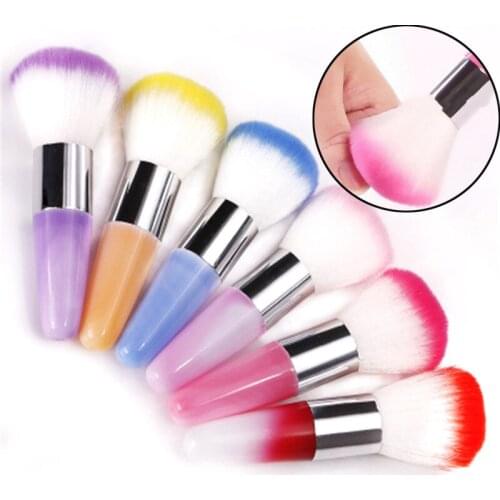 1pcs Nail Dust Brush Soft Nail Glitter Brush Dust Cleaning Brush For Acrylic & UV Gel Nail Art Manicure Tools Random Color