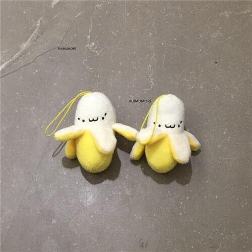 100PCS Wholesale Cheap 6CM Yellow Banana Plush Toy - String Stuffed plush Key pendant Toy