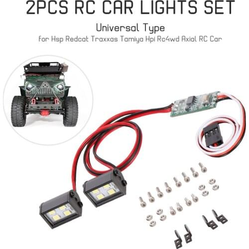 2pcs RC LED Lights Headlight Roof Lamp Light 8LEDs Light for 1/10 Traxxas TRX4 Trx6 D90 HSP Redcat RC 4WD Tamiya Axial SCX10 HPI