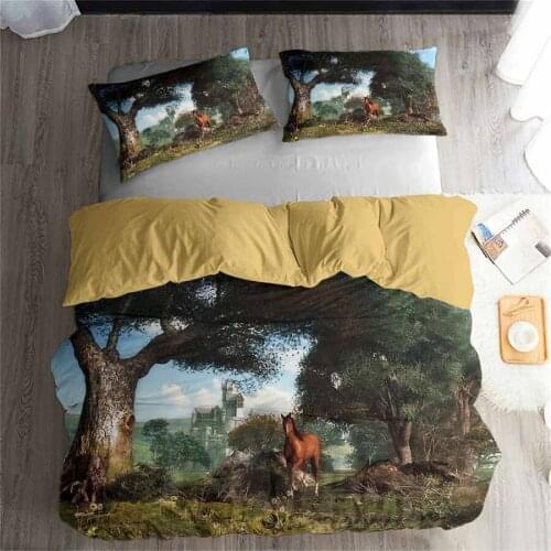 HELENGILI 3D Bedding Set Forest Dreamland Print Duvet Cover Set Bedclothes with Pillowcase Bed Set Home Textiles #MJSL-95