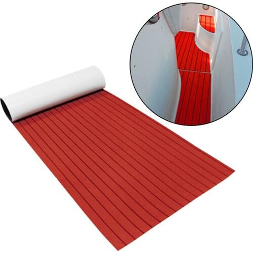 600x2400x6mm EVA Foam Faux Teak Boat Deck Mat Decking Sheet Yacht Flooring Anti Skid Mat Self Adhesive RV Car Swimming Pool Pad