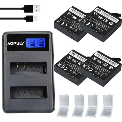 AOPULY AZ16-1 Xiaomi Yi 2 4K Rechargeable battery For XiaoYi 2 4K Xiaomi Yi II action camera accessories