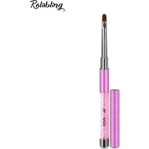 Nail Art Acrylic Brush UV Gel Nail Brush Pen Round Head With Cap Drawing Painting Crystal Gel Pen Manicure Tool Acrylic Brush