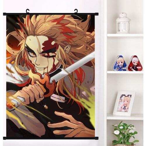 Anime Demon Slayer: Kimetsu no Yaiba Uzui Tengen Rengoku Shinjurou Obanai Wall Scroll Poster Wall Hanging Poster Home Decor