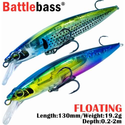 BATTLEBASS 2021 New with Flash Blade Hard Floating Wobblers Crankbait 13cm20g Floatng Sea Bass Lure Bait Fishing Minnow Lures
