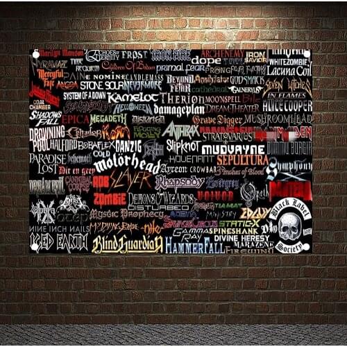 Large Size Rock Band Banners & Flags Tapestry Wall Art Metal Music Cloth Poster Bedroom Dormitory Decoration Hanging Painting B
