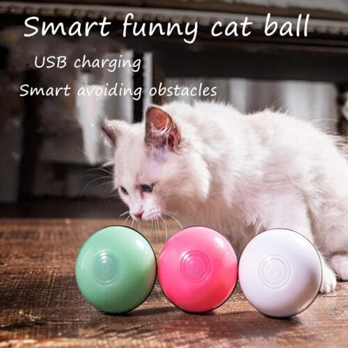 USB Charging Interactive Cat Toy Electric Ball Toys for Cat Luminous Ball Cat Toy Interactive Pet Training Relieve Boredom Tool