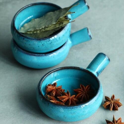 Ceramic Plate 3 "mustard Vinegar With Handle