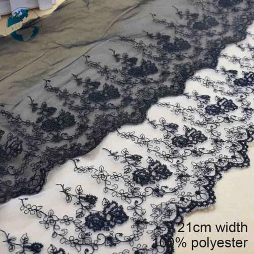 10yards 21cm polyester lace embroidery lace french lace ribbon fabric guipure diy trims warp knitting sewing Accessories#3700