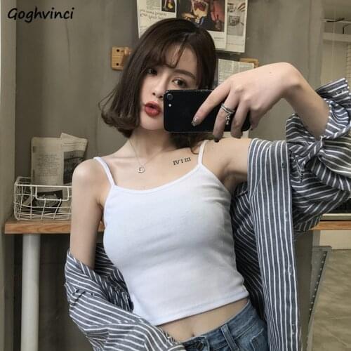 Camis Women Sleeveless White Summer Fashion Korean Style Tube Tops New Lingerie All-match Tank Top Woman Solid Streetwear Cute