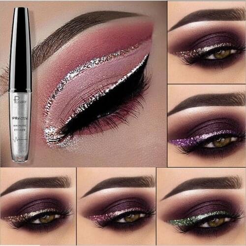 Shimmer White Eyeliner Gel Waterproof Long Lasting Glitter Eye Liner Make up Gold Green Silver Eyeliners Cosmetics T0339