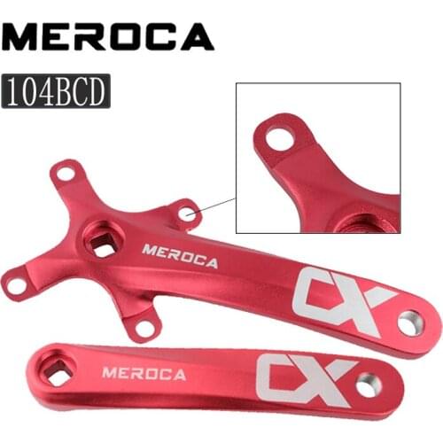MEROCA 104 BCD Crank 170mm Mountain Bike Crank Set Hollow Square Hole Bicycle Cranks Aluminum Alloy MTB Crankset Part