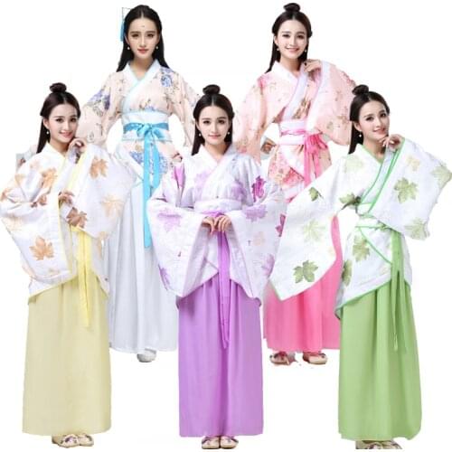 Multi-color Ancient Chinese Costume Hanfu Women Elegant Stage Performance Bodysuit Tang Suit Dance Dress Photo Costume