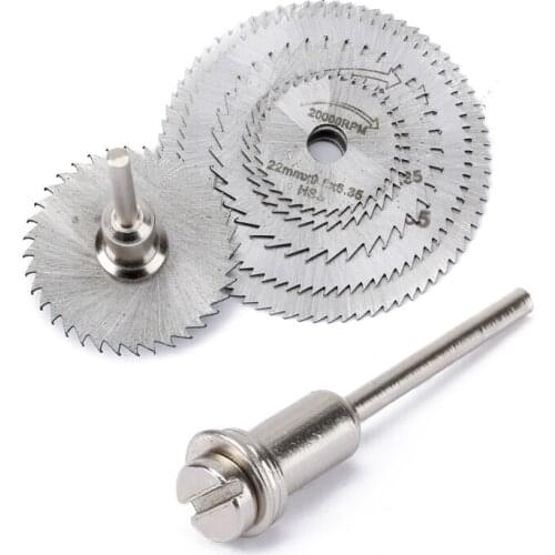 7pcs Circular Saw Blade Set High Speed Steel Cutting Disc shank Dremel Rotary Tool Accessories for Wood Aluminium Cut