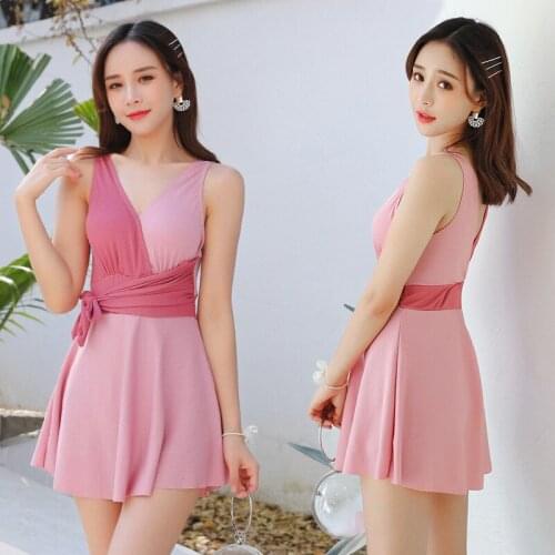 2021 New Fashion Ladies One-piece Skirt Swimsuit Sexy High Waist Conservative Swimsuit