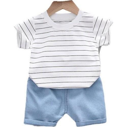 New Summer Baby Girls Clothes Suit Children Boys Striped T-Shirt Shorts 2Pcs/Sets Toddler Fashion Costume Infant Kids Tracksuits