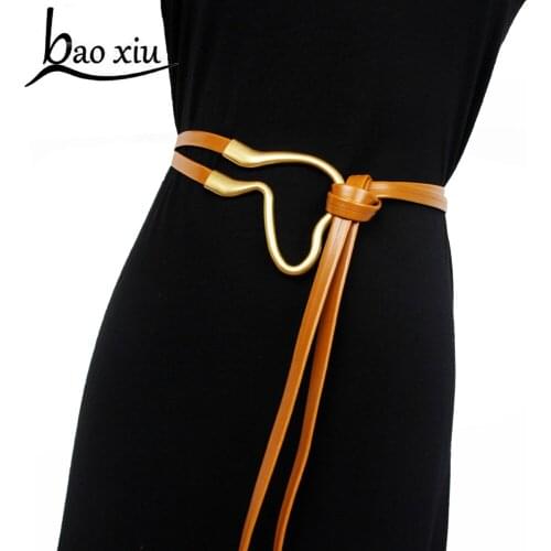New Vintage Punk Long Black Belt Personality Waist Wide Black PU Leather Straps Shirt Waistband Belt For Women Female Corset