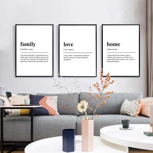 Simplicity Family Home Love Poster Print Feeling Quotations Picture Wall Word Art Canvas Painting Bedroom Readroom Nordic Decor