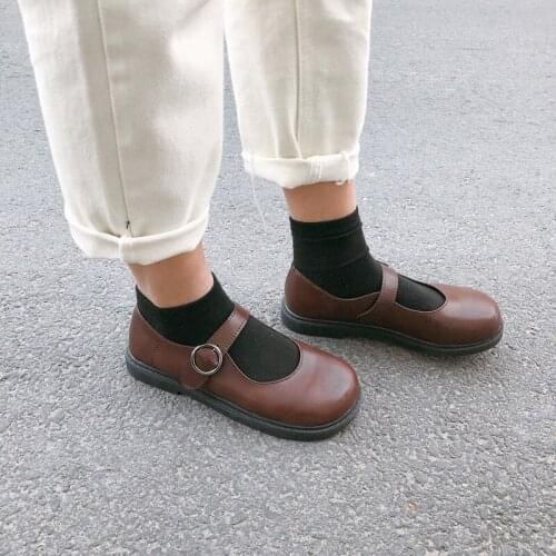 QWEDF 2019 Japanese Student Lolita Shoes College Girl Shoes JK Commuter Uniform Shoes PU Leather Shoes sapato feminino K1-74