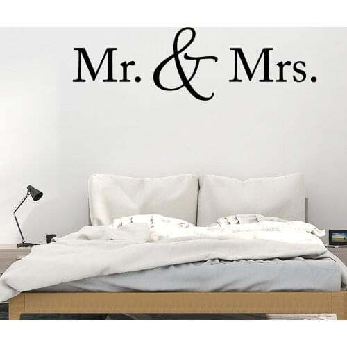 Romantic Mr and Mrs Words Removable Wall Stickers For Bedroom Decals Wallpaper Quote Sticker Poster Mural muursticker
