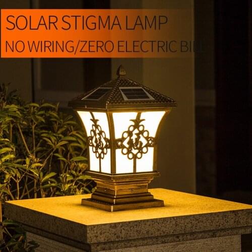 Solar Pillar Light LED Waterproof Outdoor Lighting Garden Light Wall Light High Bright Outdoor Pillar Light