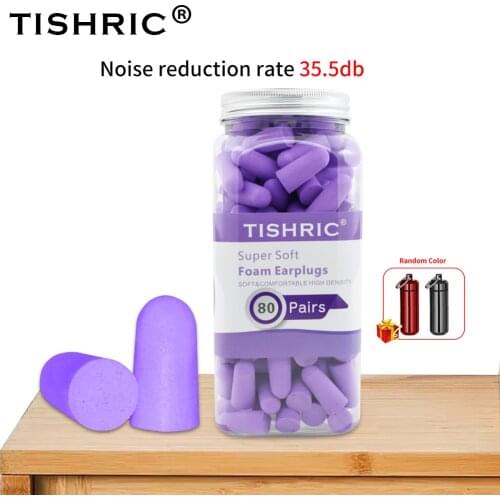 TISHRIC 30/60/80 Pairs Soft Sleep Earplugs Anti-noise Sleeping Ear Plugs Noise Insulation Earplugs Noise Reduction Rate 35.5db