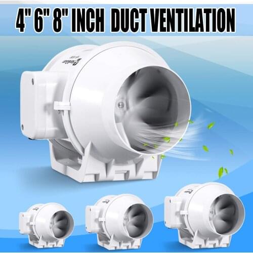 AU 4'' 6'' 8'' Vent Inline Ventilation Tube Duct Fan Air Blower Double Speed Controller pipe exhaust fan 220V booster turbo fan
