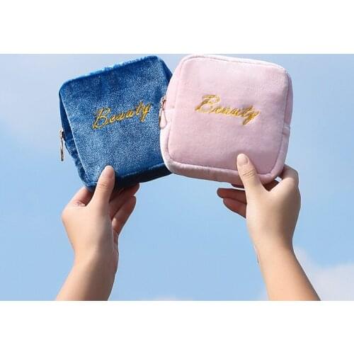 Thickened travel sanitary napkin storage bag thickened travel high-end kawaii women coin purse small mini bag cute clutch