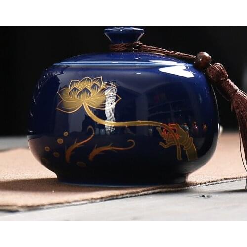 Vintage Large Storage Tank Of Ceramic Moisture-proof Sealed Coffee Beans Sweet Tea Biscuits With Frosting Storage Tank Kitchen