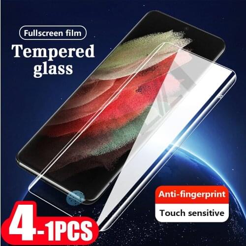 4-1Pcs protective film for Samsung Galaxy s20 s21 FE 5G ultra on the tempered glass s10 lite s10e plus phone screen protector