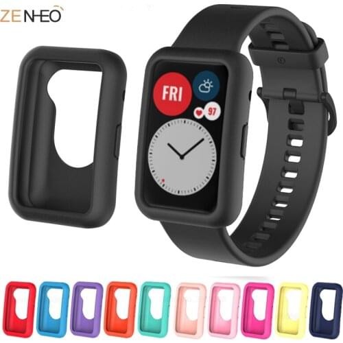 15colors Protector Case Cover For Huawei Watch Fit Edge Frame Shell Protect Bumper For Huawei Smart Watch Fit soft Silicone Case