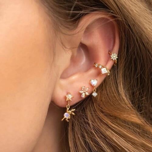 Delicate 925 Sterling silver Micro Pave White Blue Cubic Zirconia CZ Cute lovely animal mouse Charm Dangle Earrings For Women