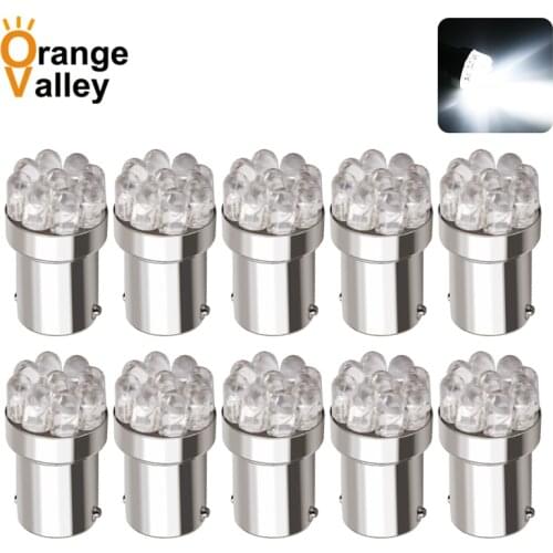 10pcs Wholesale 1156 BA15S P21W S25 7506 R5W 1157 BAY15D 9 LED Car Rear Light Turn Signal Lamp Backup Lighting DC 12V 24V