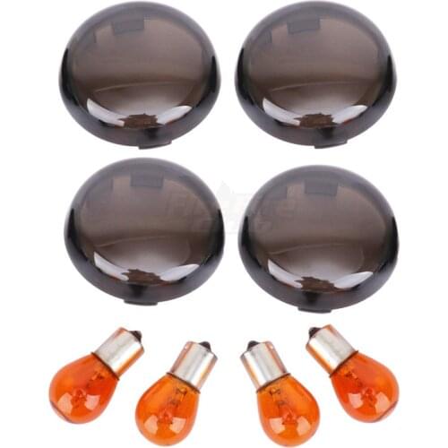 2/4 X Turn Signals Light Lens Cover With Light Bulb For Harley Sportster 883 1200 XL Touring Road Glide Dyna Softail 1985-2020