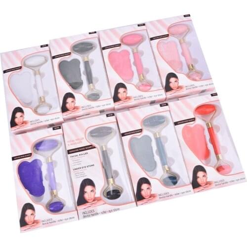 2pc/set Double Head Roller Facial Massager Roller Face Lift Slimming Anti-Aging Wrinkle Massage Tool Skincare Body Guasha Detox