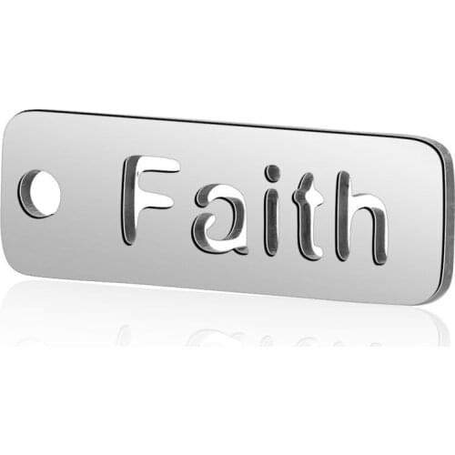 20pcs/lot Stainless Steel Metal DIY Jewelry Findings Necklace Bracelet Faith Charms for Jewelry Making