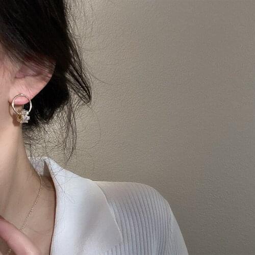 2021 Newest Korean Zircon Earrings Female Temperament Simple S925 Silver Needle Earring Fashion Girls Unusual Earrings