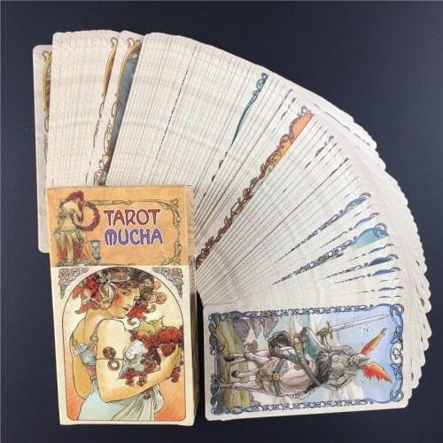English Tarot Mucha Tarot Cards Deck Funny Family Board Game Playing Game Cards Party Games