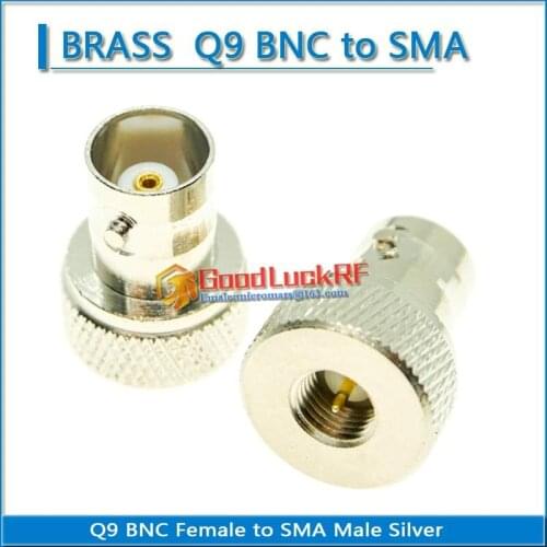 BNC To SMA Connector Antenna BNC Female to SMA Male Plug Nickel Plated Q9 Straight Coaxial RF Adapters for Vertex Icom Kenwood
