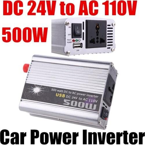 Car Power Inverter Converter 500W Watt DC 24V to AC 110V USB Adapter Portable Voltage Transformer Car Chargers Power Supply