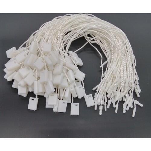 Free Shipping 7" 300 Pieces White Hang Tag Nylon String Snap Lock Pin Loop Fastener Hook Ties