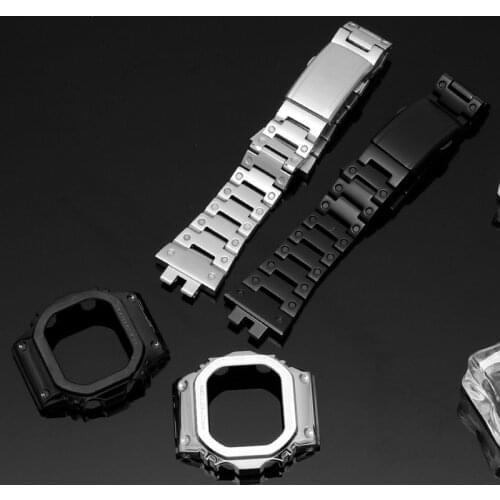 316L Stainless Steel Watch Band Strap For Casio G-Shock GMW-B5000 Bezel watchband Case GMW-B5000GD-9A GMW-B5000D-1ADR w tools