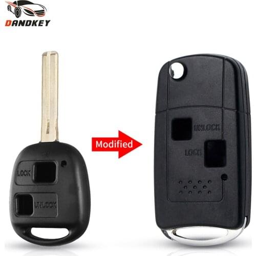 Dandkey Key Shell 2 Buttons Remote Modified For Lexus Es Rx Is Lx Gs IS200 RX300 ES300 LS400 GX460 For Toyota Uncut Blade Case