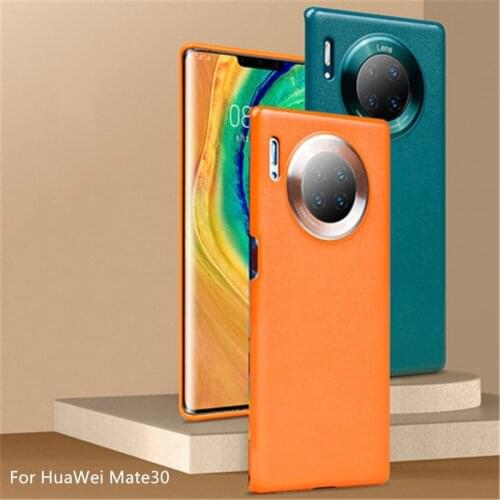 Fashion artificial Leather Full-protection Business Phone Case For HuaWei Mate 30 30Pro P40 pro Solid color Leather grain case