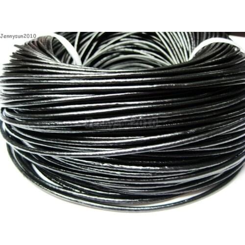 Black 4mm Thickness Genuine Leather Cord Thread For Diy Bracelet Necklace Leather Cord Jewelry Making 100Meter/pack