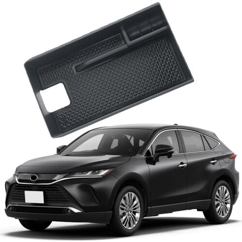 Black Interior Console Armrest Storage Box Holder Organizer Tray for Toyota Harrier Venza XU80 2020 2021