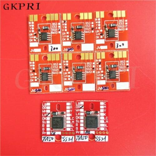 Eco solvent plotter printer Mimaki JV300 permanent chip Mimaki CJV300 CJV150 JV150 ink cartridge chip SS21 C M K Y LC LM LK O 1X