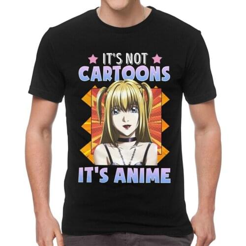 Death Note Misa Amane T Shirt for Men Cotton Printed T-shirts Graphic Tshirt Short Sleeve Its Not Cartoons Its Anime Tees Tops